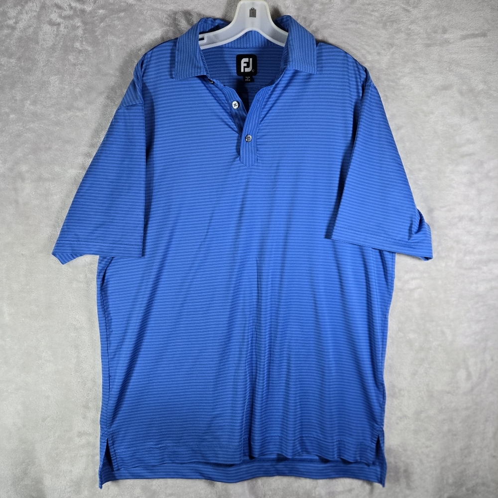 FootJoy FJ Golf Preformance Polo L Large Men's Blue Striped